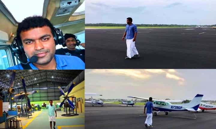 அமெரிக்காவில் வேட்டி அணிந்து விமானம் ஓட்டிய ஒரே தமிழன்.