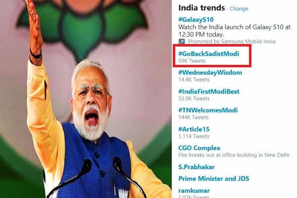 Is Pakistan responsible for #GOBackModi trend?