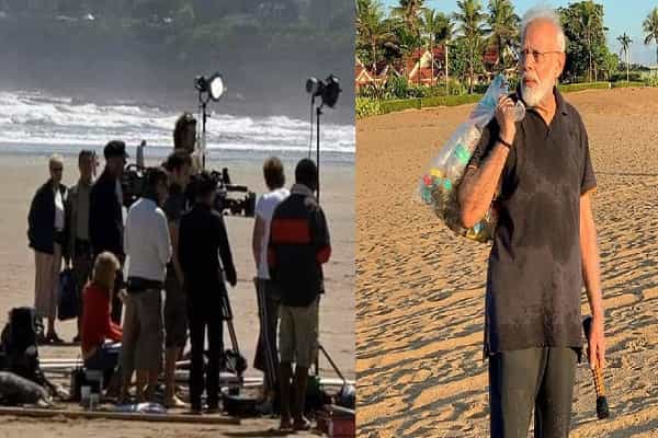 மோடி மகாபலிபுரம் கடற்கரையில் நடத்திய ஷூட்டிங் என வைரலாகும் புகைப்படம் உண்மையா ?