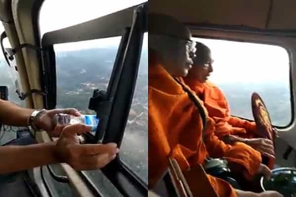 கொரோனாவை தடுக்க ஹெலிகாப்டரில் வேத மந்திரங்கள் ஓதப்பட்டதா ?