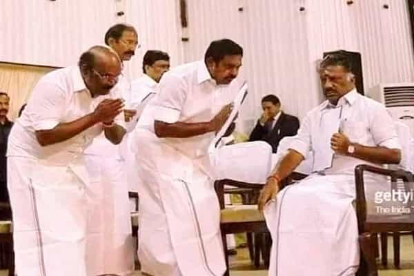 எடப்பாடி பழனிச்சாமி ஓபிஎஸ்-ஐ குனிந்து வணங்குவதாக பரவும் தவறான புகைப்படம் !