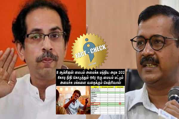 மத்திய அரசு நிதி கொடுத்தும் ஆக்சிஜன் ஆலையை டெல்லி, மகாராஷ்டிரா அரசு அமைக்கவில்லையா ?