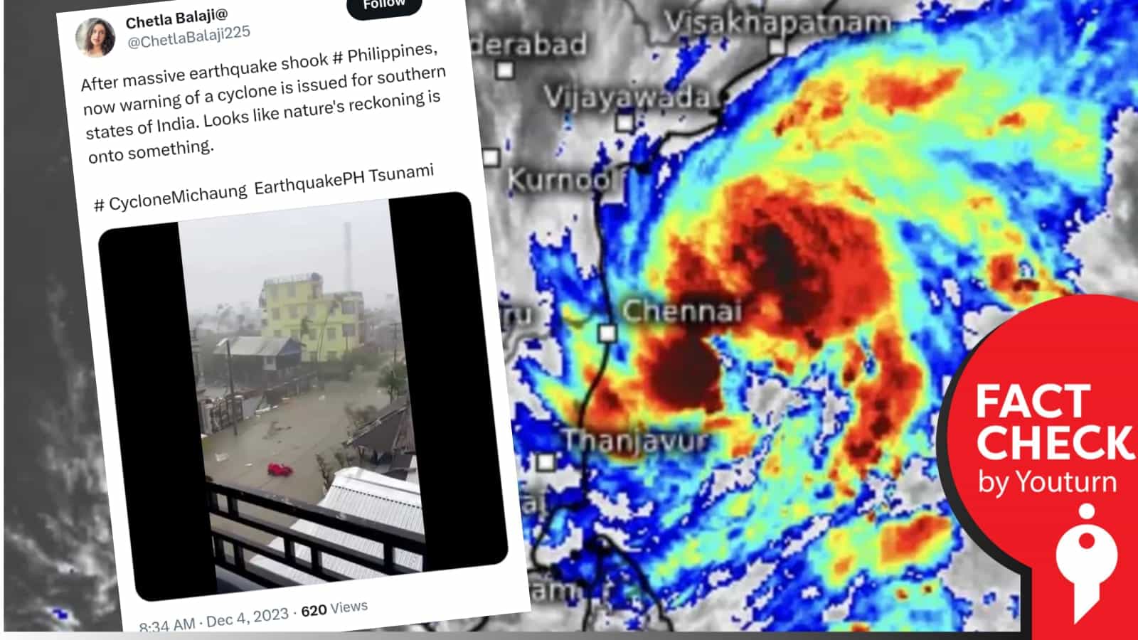 மிக்ஜாம் புயலில் நிலநடுக்கம் எனப் பரவும் மியான்மரில் மோச்சா புயலில் எடுத்த வீடியோ!