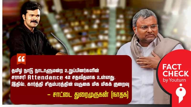 தமிழ்நாடு நாடாளுமன்ற உறுப்பினர்களின் வருகைப் பதிவு குறித்து சாட்டை துரைமுருகன் சொன்ன பொய்!