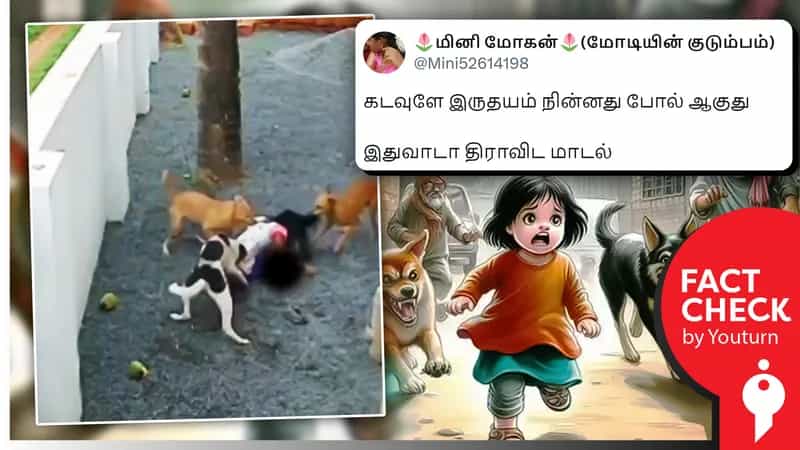தமிழ்நாட்டில் மூன்று தெருநாய்கள் கூட்டாக ஒரு சிறுமியை கடிக்கும் வீடியோ எனத் தவறாகப் பரவும் கேரளா வீடியோ!