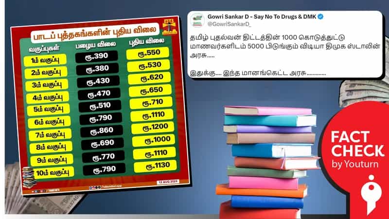அரசு பள்ளிகளில் பாடப்புத்தகங்களின் விலை உயர்த்தப்பட்டுள்ளதா? பரவும் வதந்திகள்!