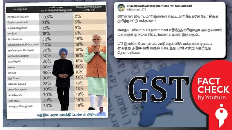 பிரதமர் மோடி ஆட்சியில் தான் GST வரி குறைவாக வசூலிக்கப்படுகிறது எனப் பரவும் புகைப்படம்.. உண்மை என்ன?