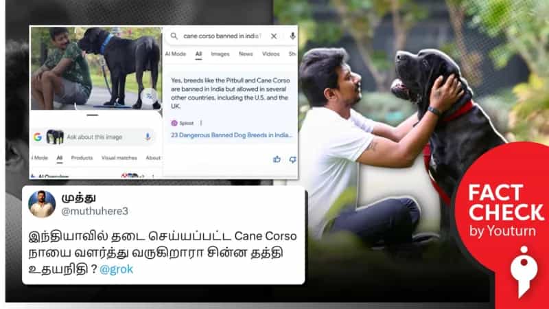 தடை செய்யப்பட்ட நாயை வளர்க்கிறாரா உதயநிதி? உண்மை என்ன?