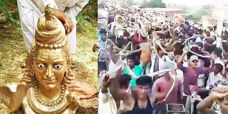 தங்க சிவன் சிலையுடன் ஆயிரக்கணக்கான பாம்புகளா ?