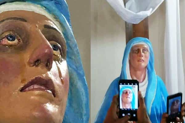 இலங்கை தேவாலயத்தில் மாதா சிலை கண்ணில் கண்ணீரா ?