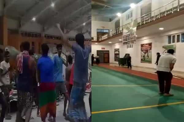 தனிமைப்படுத்துதல் அரங்கத்தில் லுங்கி டான்ஸ், கிரிக்கெட் விளையாடும் வீடியோக்கள்| எங்கு நடந்தது?