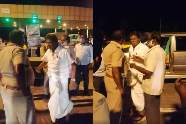 போலீசுடன் சண்டையிடுபவர் வேளச்சேரி எம்எல்ஏ வாகை சந்திரசேகரா ?