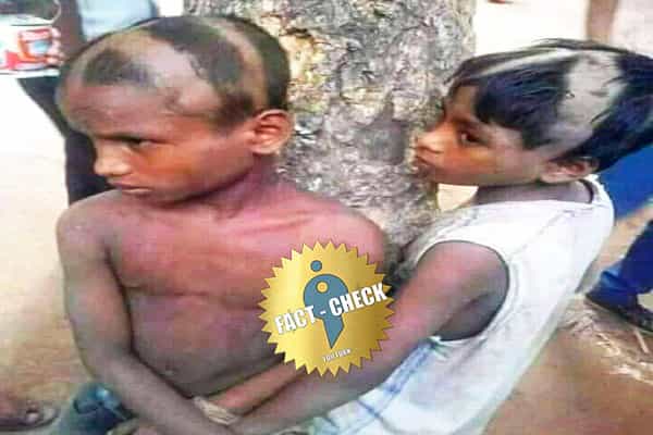 கோவிலுக்குள் சென்ற தலித் சிறுவர்களைக் கொடுமைப்படுத்தியதாக பரவும் தவறான புகைப்படம் !