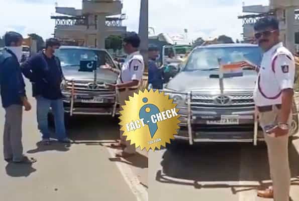 பெங்களூரில் பாகிஸ்தான் கொடி என நினைத்து முஸ்லீம் லீக் கொடியை அகற்றிய போலீஸ் !