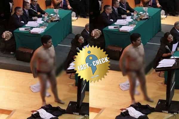 மெக்சிகன் அரசியல்வாதி உள்ளாடையுடன் எதற்காக போராடினார் ?