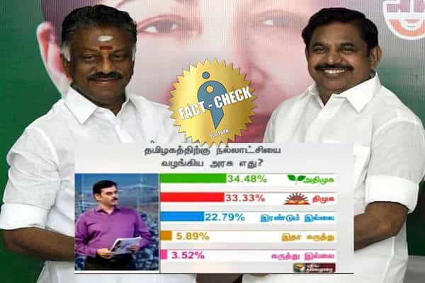 நல்லாட்சி வழங்கிய அரசு அதிமுக என பரப்பப்படும் பழைய கருத்துக் கணிப்பு !